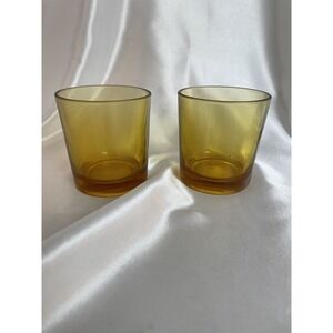 Vintage Vitrosax Italy Amber Colored 3" Bar Glasses Marked
